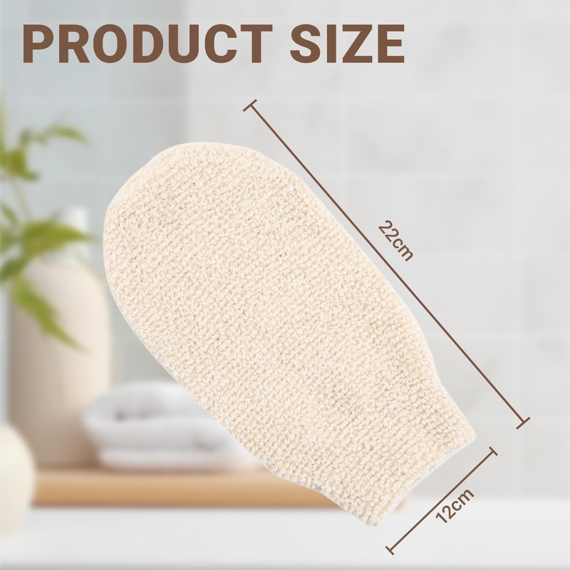 Natural Shower Gloves Exfoliating Gloves, Hemp Bath Mitts for Body Scrubber, Shower Washcloth for Dead Skin Removal and Cleansing, Natural Loofah Sponge for Men Women(2 Pack)
