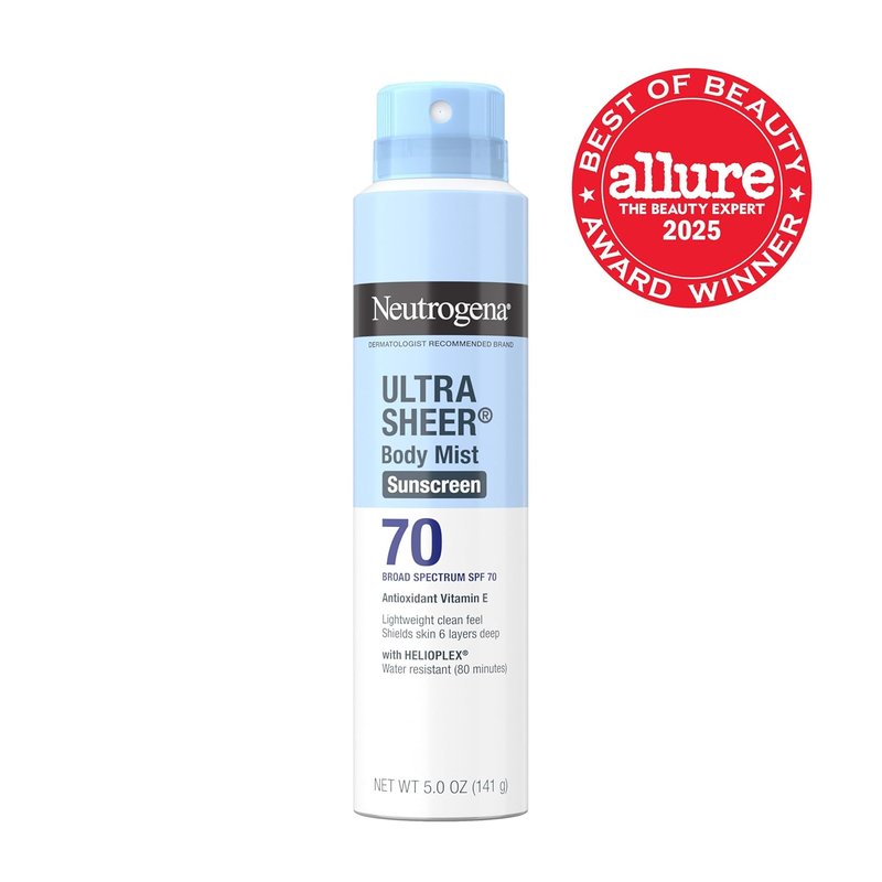 Neutrogena Ultra Sheer Sunscreen Spray - Broad Spectrum SPF 70 | Lightweight & Non-Greasy, 5 oz, Pack of 3
