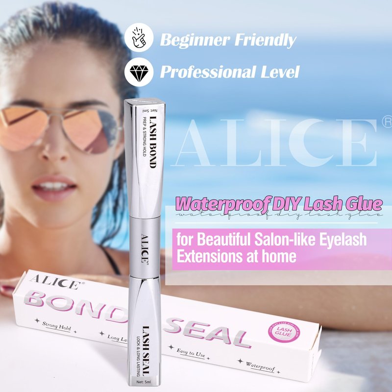 ALICE Lash Glue Bond and Seal Waterproof Lash Cluster Glue Long Lasting 48-72 Hours Strong Hold Eyelash Extension Adhesive