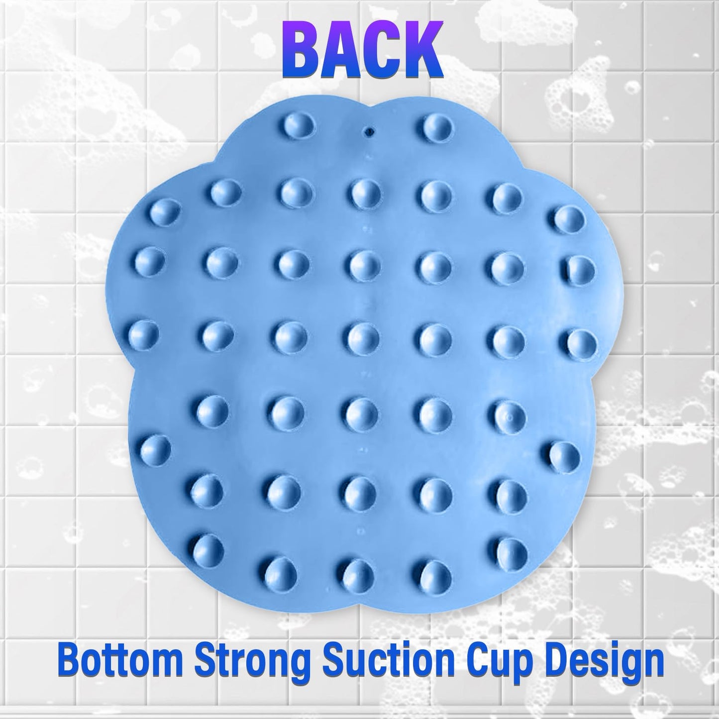 Shower Foot Scrubber Mat, Back Washer Exfoliating Bath Wash Pad, Wall Mounted Slip Suction Cups, Shower Foot Cleaner Dead Skin, Massager Cleaner Wash Brush for Use in Shower Men and Women (Grey)