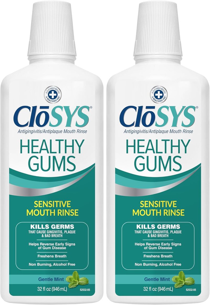 CloSYS Mouthwash for Healthy Gums - Antiplaque & Anti-Gingivitis | 32 Fl Oz, Pack of 2