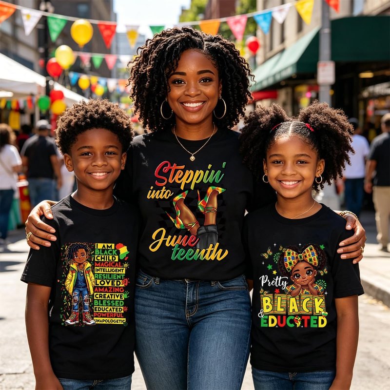 Juneteenth DTF Heat Transfers - Black Pride Iron-On Decals for DIY Clothing | 3 Pack