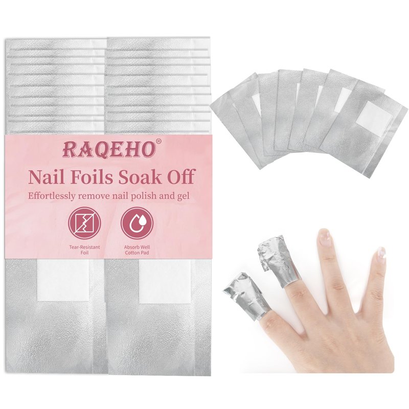 RAQEHO 300 Nail Polish Remover Pads - Nail Foils Soak Off Wraps Sheets Gel Acrylic Glue Polish Remover with Lint Free Cotton Wipes Pads Stuff Essentials Tech Must Haves At Home Supplies