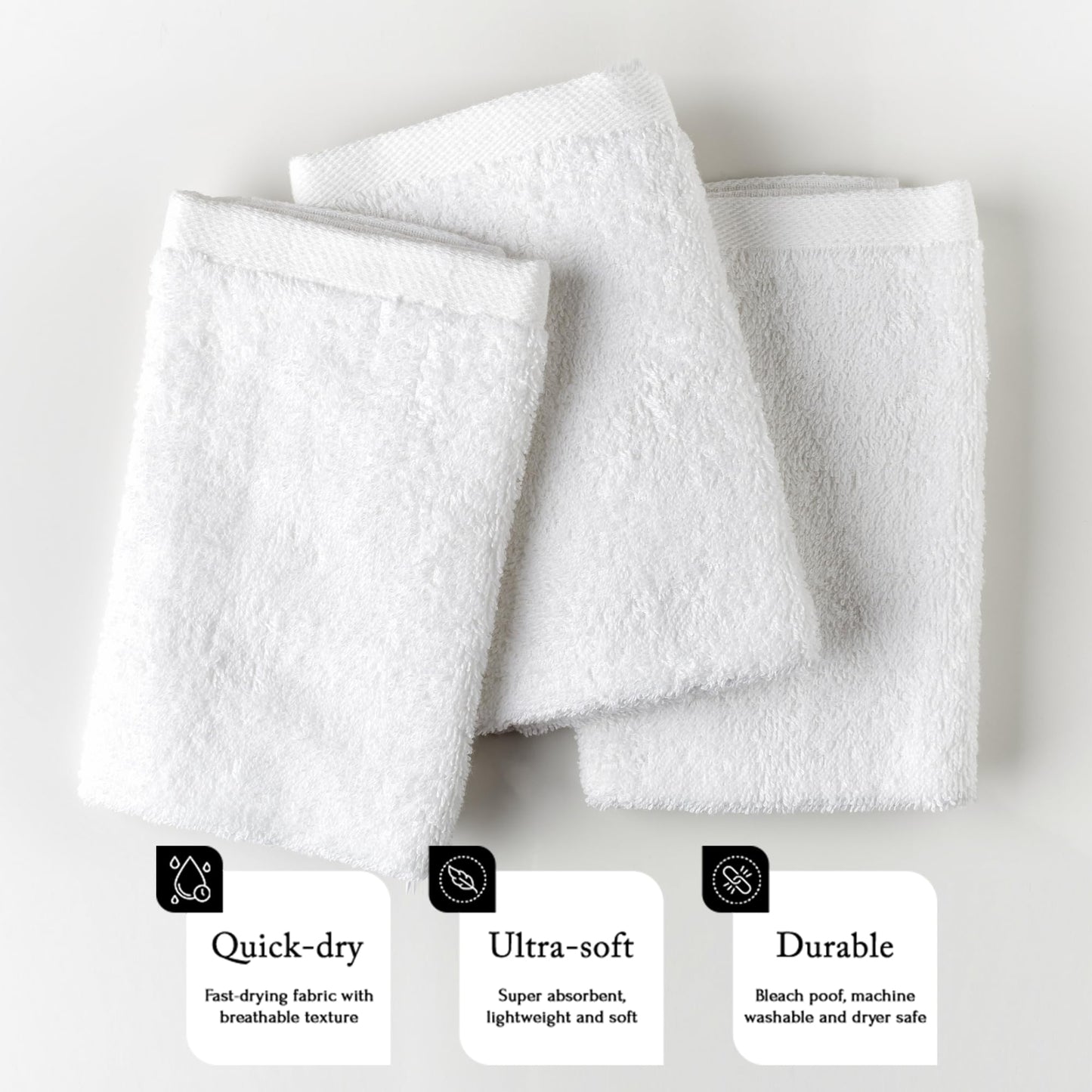 TEXTILE EMPIRE Salon Towels for Hair Stylist - Pack of 24, Not Bleach Proof, 16 by 27 Inches, Highly Absorbent Cotton Towels for Hand, Gym, Beauty, Spa, and Home Hair Care