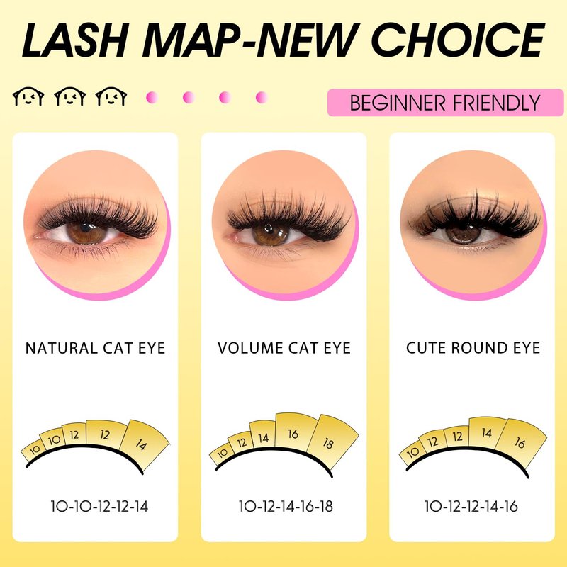HEYWINK Lash Extension Kit DIY Lash Clusters Eyelash Extension Kit, 10-18mm 30D 40D Individual Lashes Kit Natural Lash Clusters with Lash Bond and Seal, Lash Tweezers for Beginner(30D+40D 10-18MM Kit)