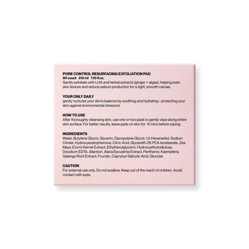 Knours Pore Control Exfoliating Korean Toner Pads | LHA for Sensitive Skin | Refine Textured Skin and Blemishes, Control Sebum, Tighten Pores | 90 Count | 175ml/5.9 fl.oz