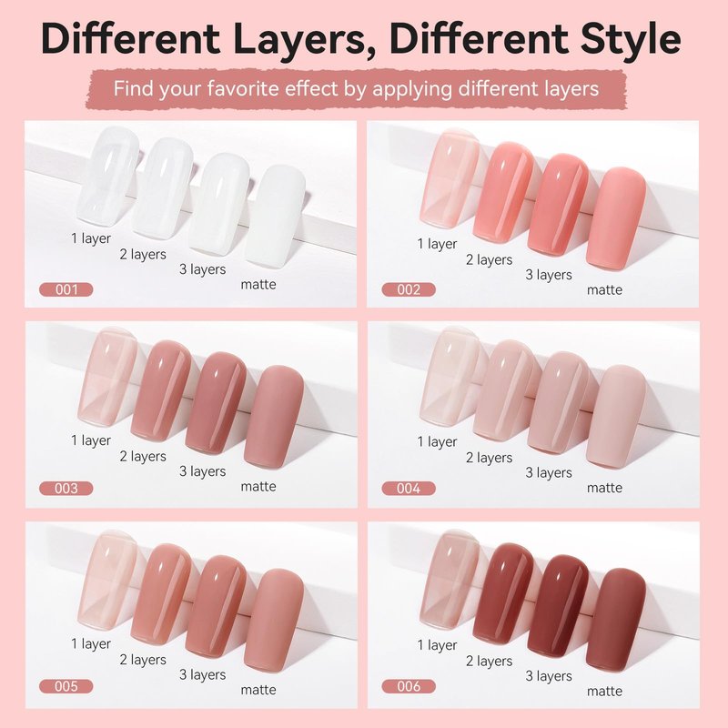 MIZHSE Quick Dry Nail Polish Set: 6 Classic Nude Colors Collection Milky White Nude Pink, Regular Nail Lacquer Fingernail Manicure DIY Nail Art Salon Gift for Women Girls