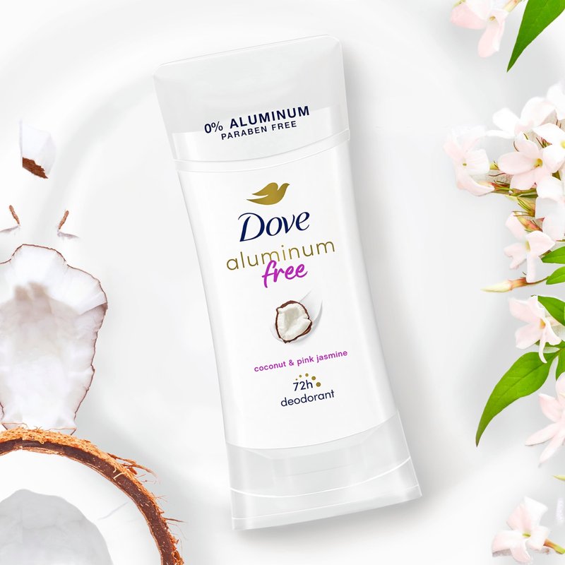 Dove Aluminum Free Deodorant for Women Coconut and Pink Jasmine 72 hour odor protection 2.6 oz
