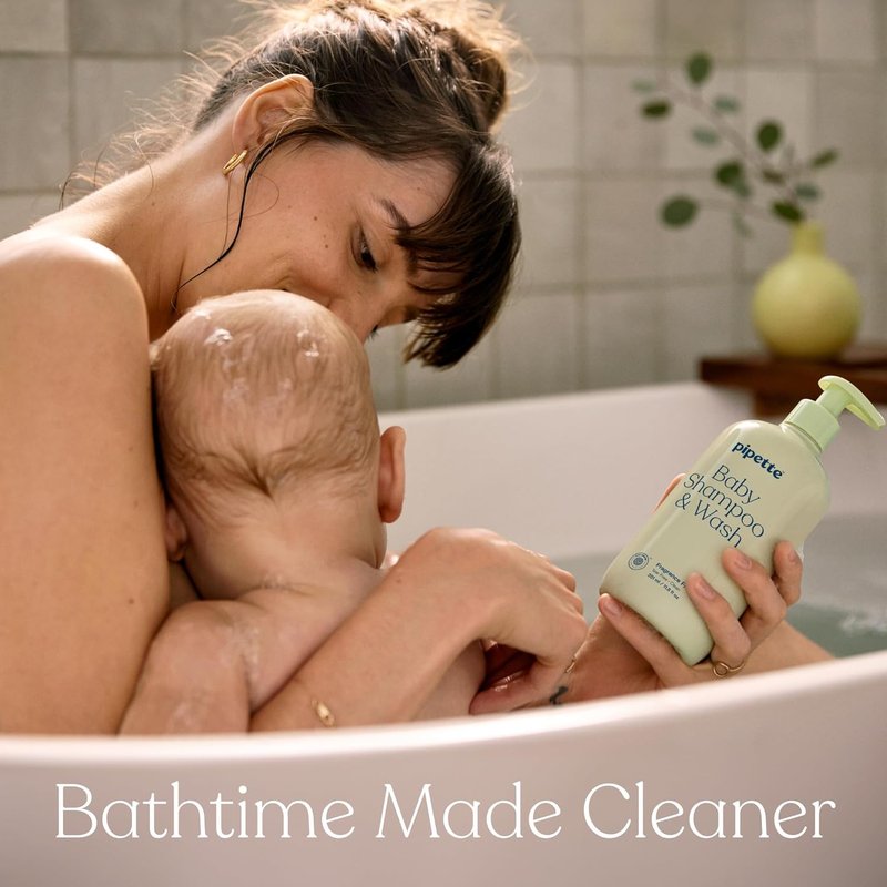 Pipette Fragrance Free Wash and Lotion Duo, Pack of 2, Fragrance Free Baby Shampoo and Body Wash, Unscented Lotion for Newborns, Sensitive Skin, and Kids, Tear-Free Bath Time, Hypoallergenic