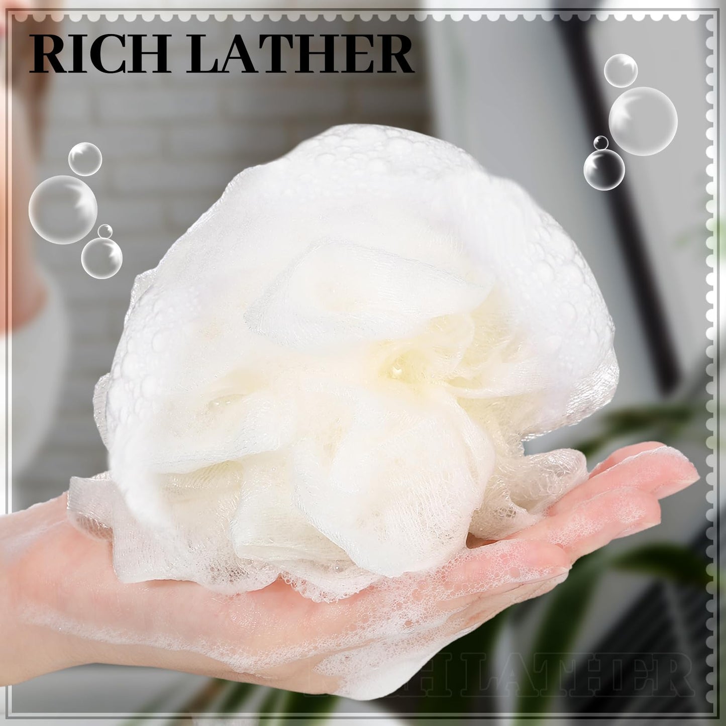 Funnymoom 6 Pcs Travel Size Loofah Individually Wrapped, Small Shower Puff Bath Sponge Pouf Ball Bulk Mesh Bath Puff Mini Loofah Sponge with Case Bulk for Shower Care (25g,Pastel)
