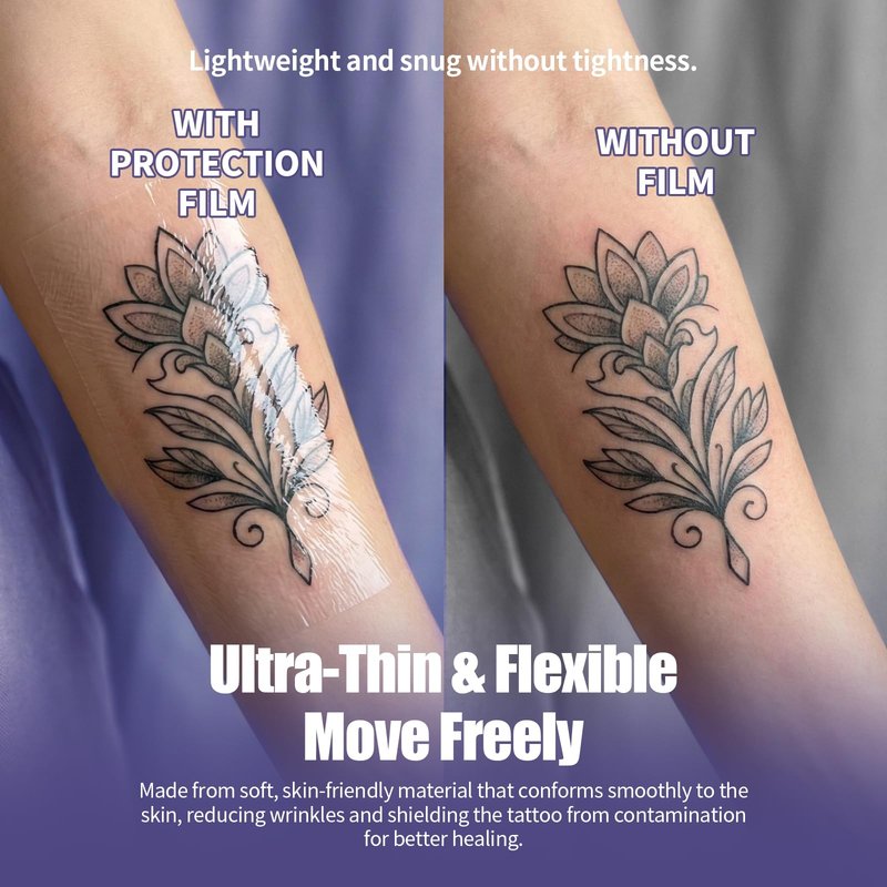 Mast Tattoo Second Skin Tattoo Cover Ultra Large Roll - Thin 8" x 11 Yard Waterproof Transparent Film for Tattoo Aftercare Initial Healing & Skin Protection Breathable Adhesive Bandage Wrap