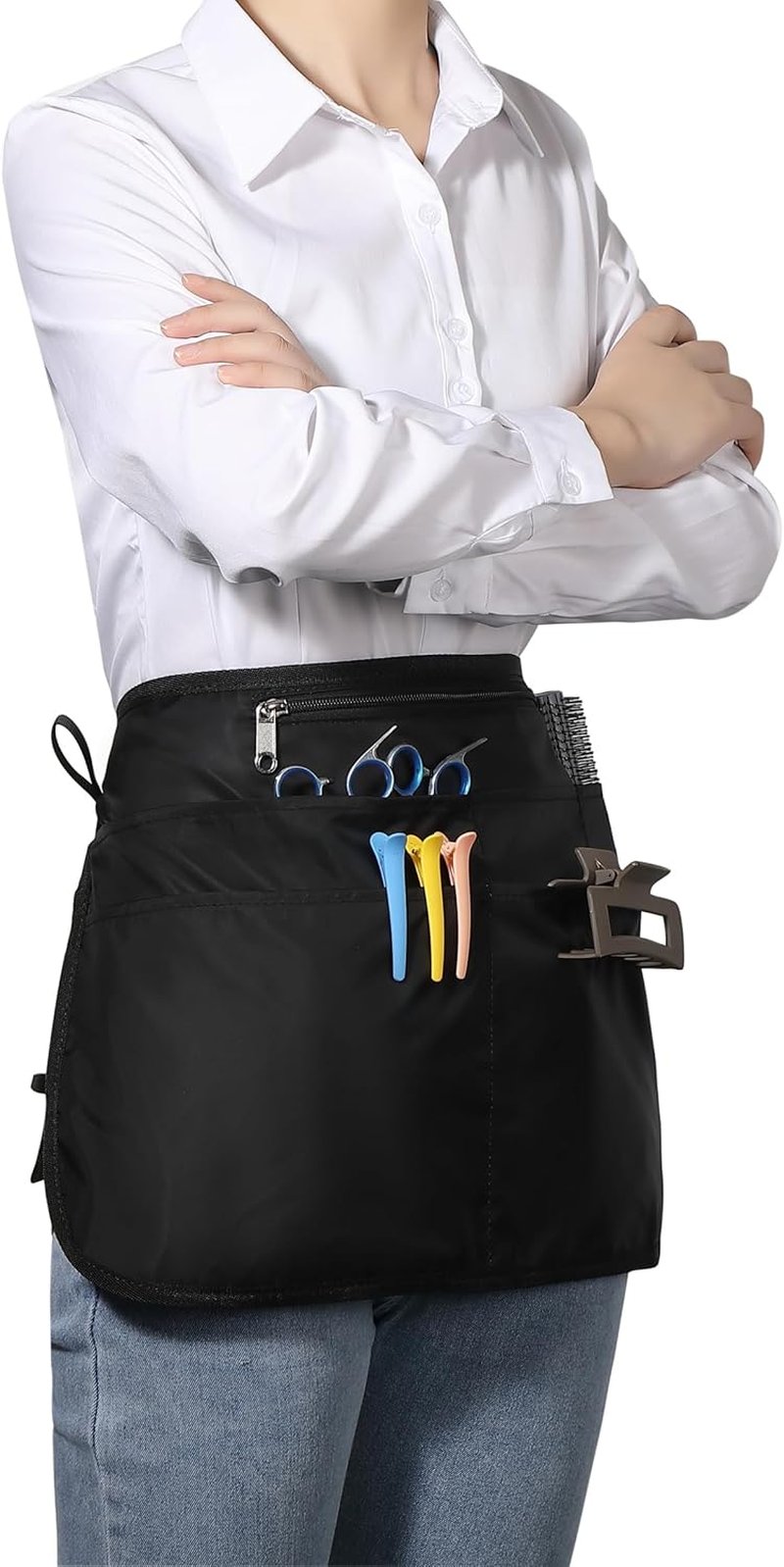 Skiennix Barber Apron - Waterproof & Bleach-Proof Hair Stylist Apron with 6 Pockets | Unisex Design