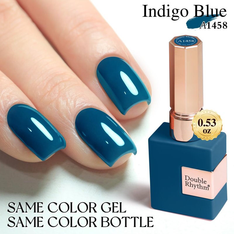 Double Rhythm Gel Polish - Pure Sheer Soak Off for Art Manicure | 15ML Blue (A1458) - DIY at Home