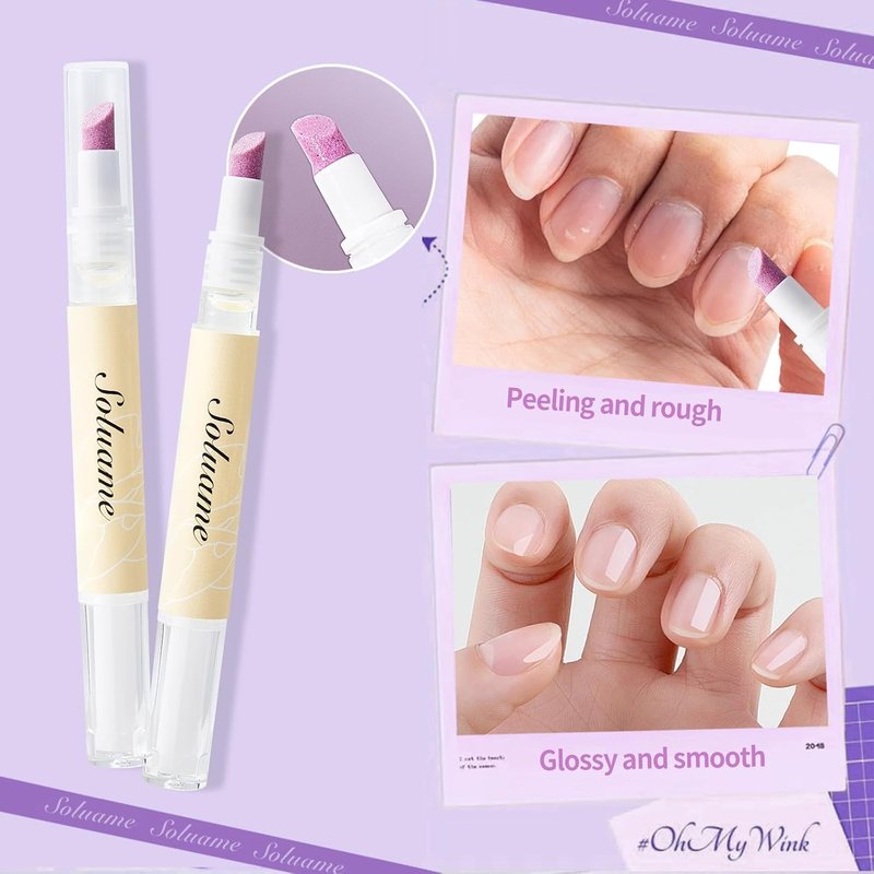 Ceramic Cuticle Oil Pusher Pen - Dual-Action Nail Care Tool | Exfoliates & Nourishes Hangnails, 2ml x 2