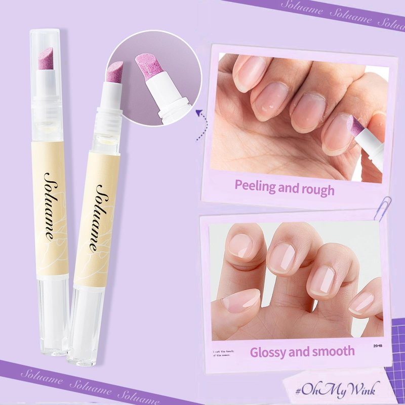 NIZENTA 45° Ceramic Cuticle Oil Pusher Pen Dual-action Cuticle Oil Pen Gently Exfoliates and Nourishes Nails Suitable for Hangnails, Dryness, Cracks Nails Moisturises, Strengthens and Adds Shine,2ml