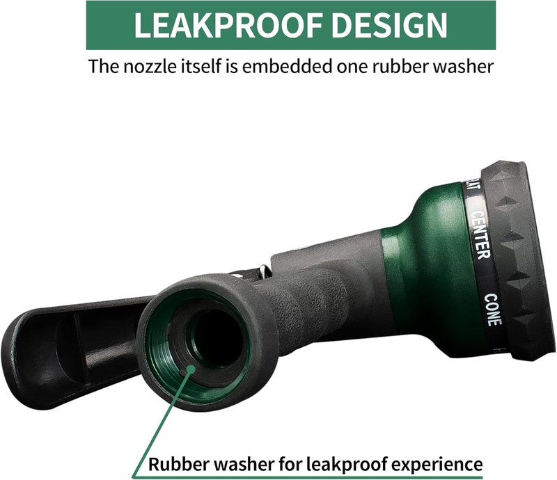 Garden Hose Nozzle - 7 Adjustable Watering Patterns | ABS Slip-Resistant for Plants, Lawn, Cars & Pets