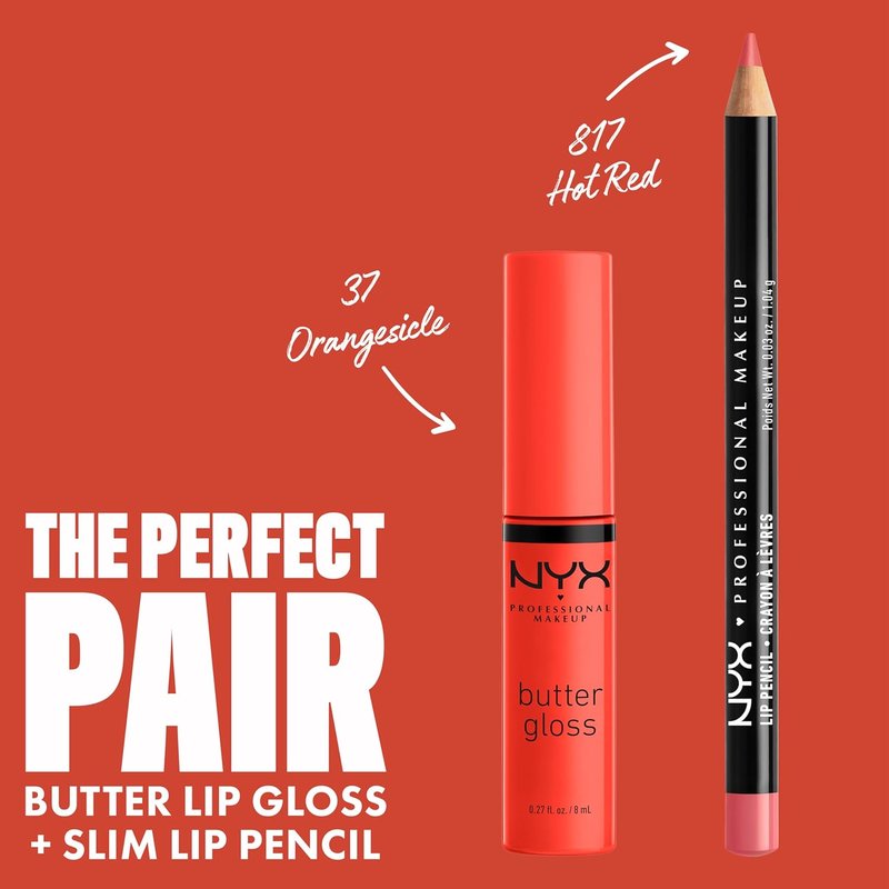 NYX PROFESSIONAL MAKEUP Butter Gloss - Non-Sticky Lip Gloss in Orangesicle (Vibrant Orange)