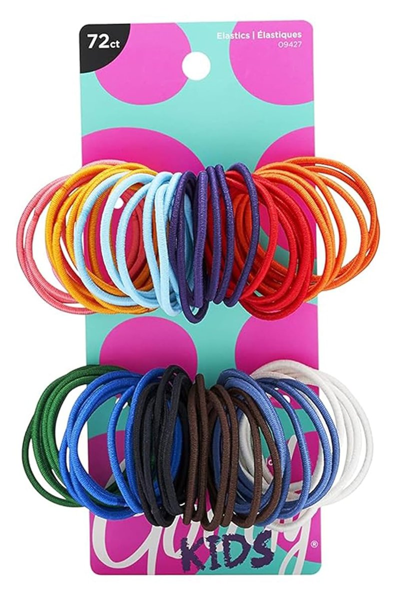 Goody Girls Ouchless Hair Elastics - 72 Count, 2 mm - No Snag, Gentle Hold for All Hair Types