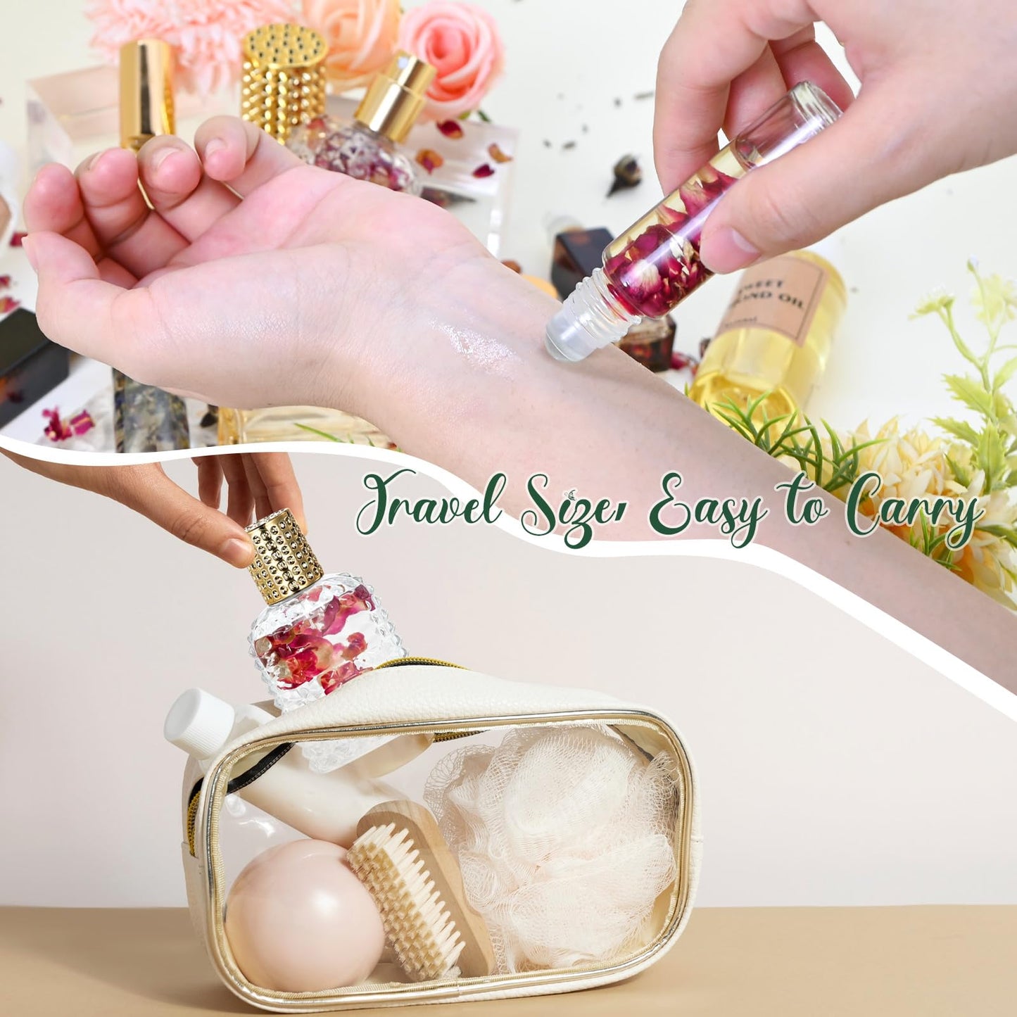 TSVATE DIY Perfume Making Kit for Women- Roller Perfume Making Kit, Travel Perfume Set with Essential Oil, Spray Bottles, Make Your Own Scent, Roller Fragrance Christmas Gifts for Women Girls