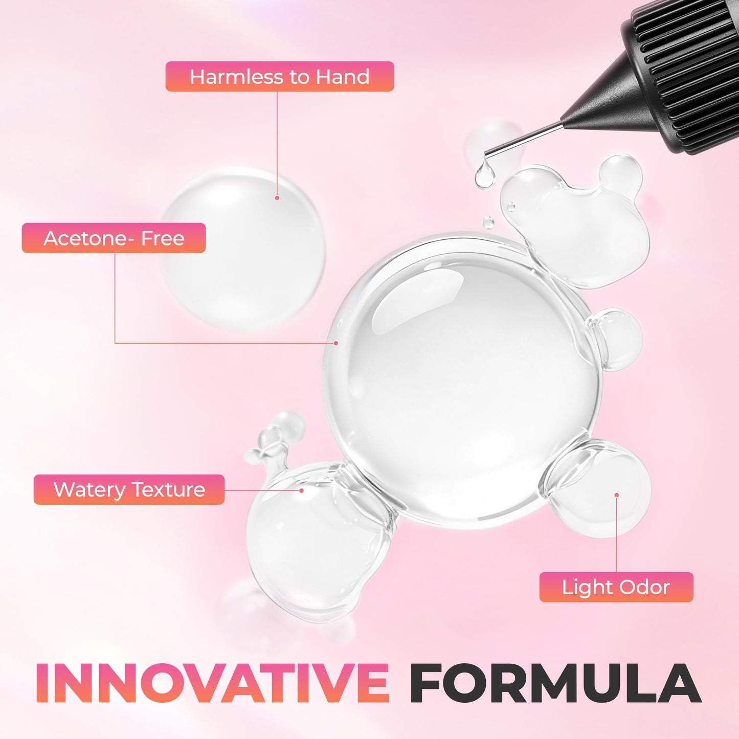 UNA GELLA 20ml*2PCS Nail Glue Remover for Press on, Multi-Functional Pinpoint Glue Remover Fast Removal Gentle Non-Acetone with Crystal Sticks for Nails Polish False Acrylic Nail Tips Home DIY