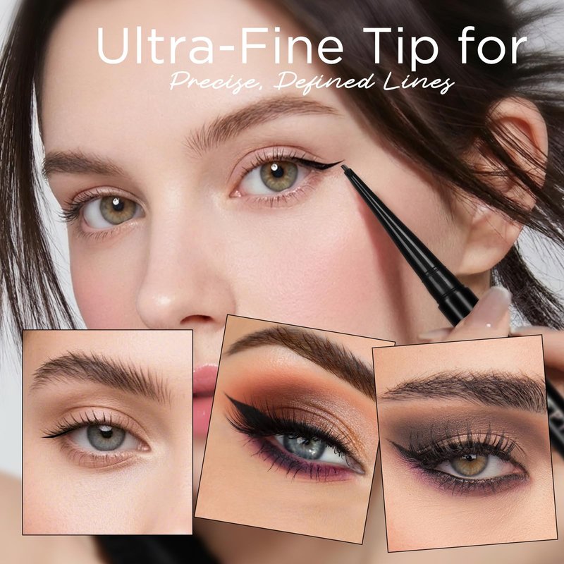BEPHOLAN Black Gel Eyeliner Pencil, D-Tip Precision Waterproof Eyeliner Pen, Smudge Proof Long Lasting Eye Liner, Beginner Friendly, Ideal for Waterline & Daily Eye Makeup