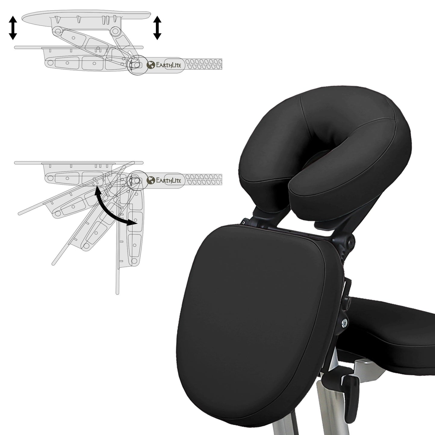 STRONGLITE Portable Massage Chair Ergo Pro II - Ultra-Strong, Lightweight, Foldable Tattoo Spa Chair with Wheels & Carry Case (600lbs Working Weight), Black