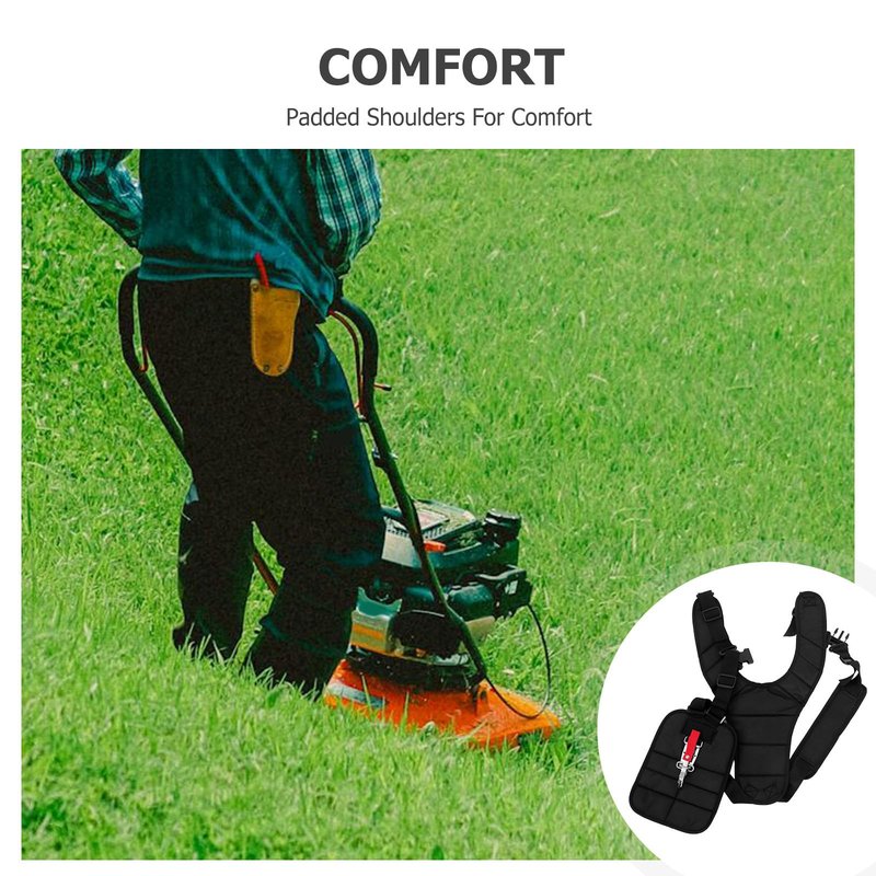 Cabilock Strimmer Cutter Strap Double Shoulder Harness Strap Padded Belt Trimmer Harness Strap Double Shoulder for Brush Cutter or Pruner Strap Gardenning Shoulder Harness Strap