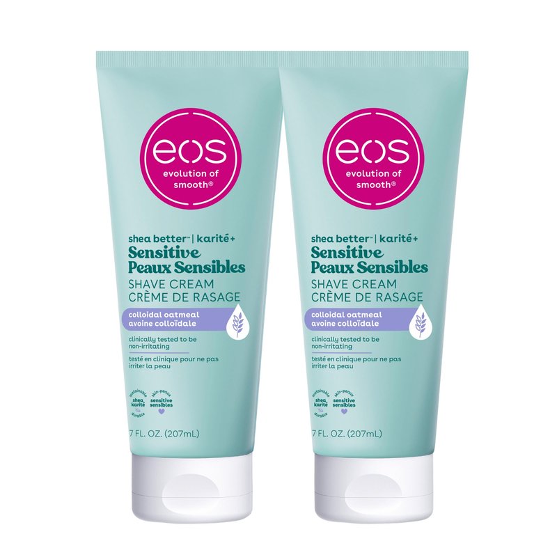 eos Shea Better Sensitive Skin Women's Shave Cream- Fragrance-Free, 2-pack of 7 oz containers