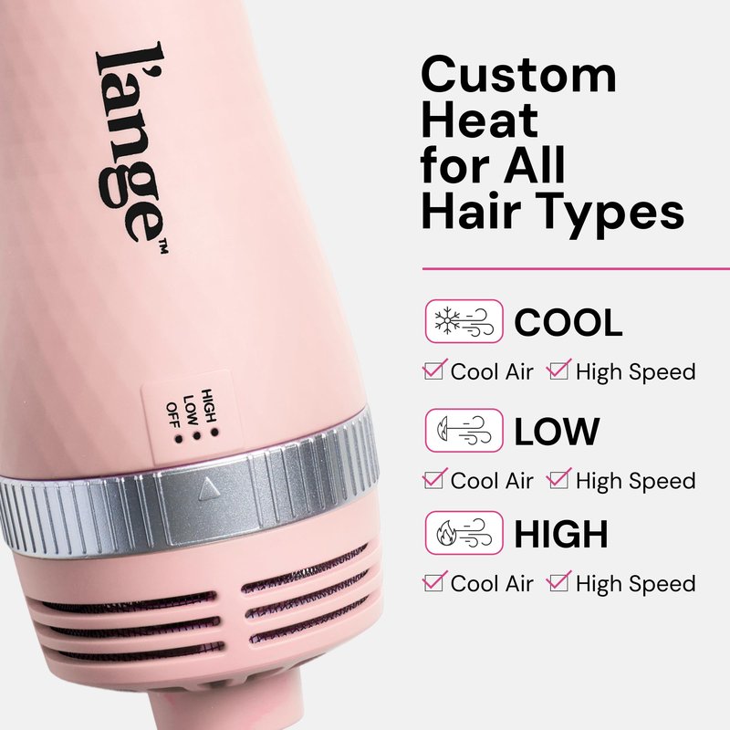 L'ANGE HAIR VolumeBoost 60mm 2-in-1 Ceramic Volumizing Brush Dryer | Fast Drying & Styling for Frizz-Free, Voluminous Blowouts | Ceramic-Coated Barrel (Blush)