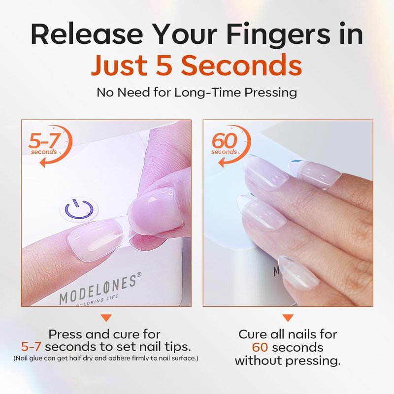 modelones 30g Solid Gel Nail Glue, Glue Gel on Nails for Clear Tips Super Strong Adhesive for Acrylic Extensions Press On Fake Tips U V Curing Needed Professional Adhesive