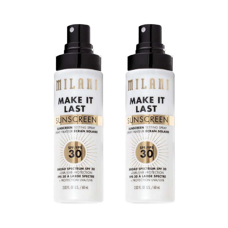 Milani Sunscreen Setting Spray - SPF 30 Face Primer with Antioxidants | 2.02 Fl. Oz - 2 Pack