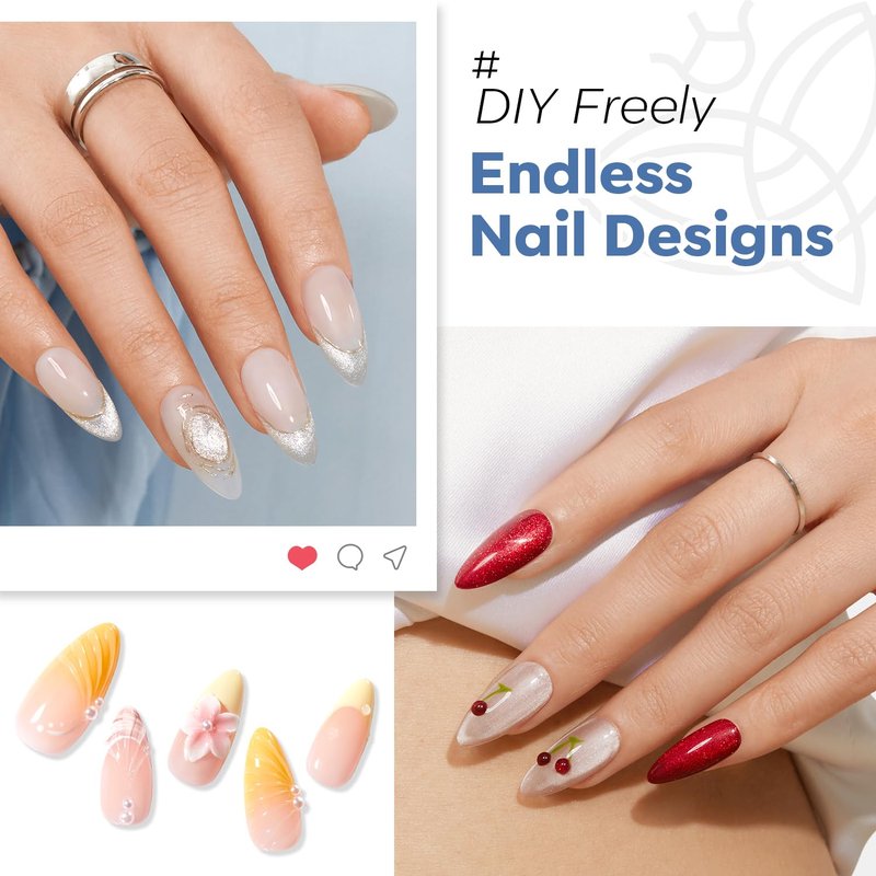 Medium Almond Gel Nail Tips - 360pcs Clear Press-On Full Cover Acrylic Nails | 15 Sizes for Salon Extensions