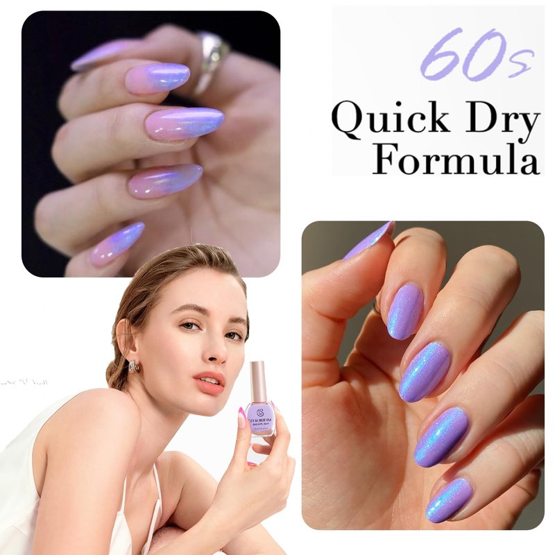 Galaxy Nail Enamel Polish - Quick Dry Blue Purple Violet Color for DIY Manicure & Pedicure