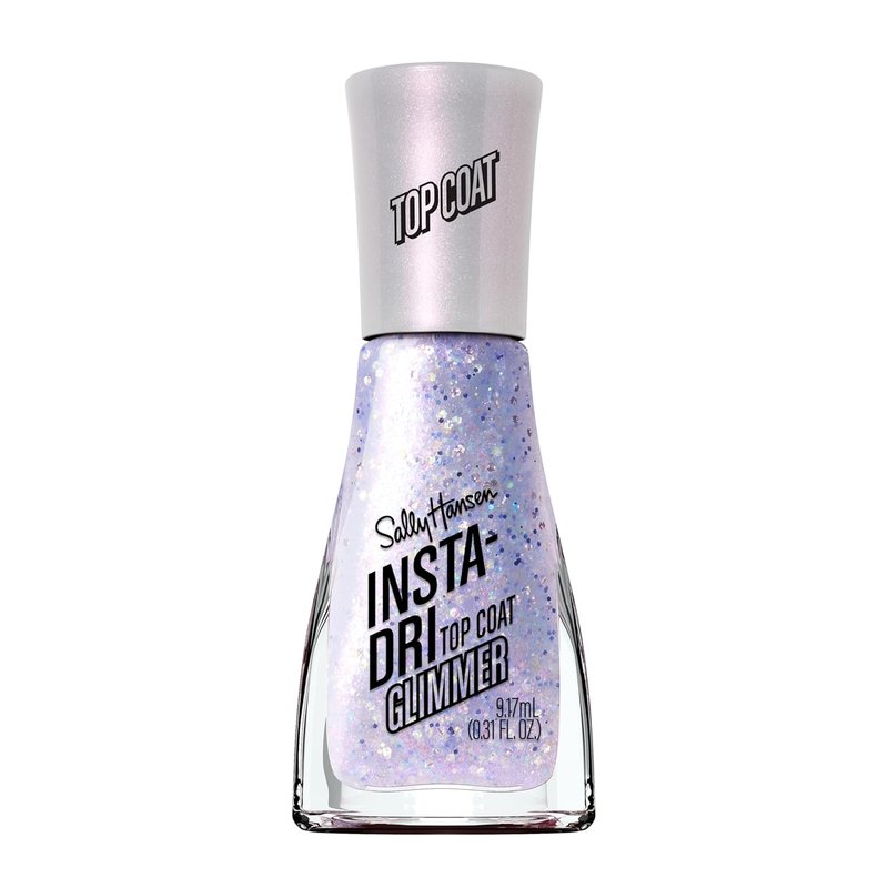 Sally Hansen Insta-Dri Nail Polish Top Coat - Quick Dry, Streak-Free Shine | Shimmery Purple Finish