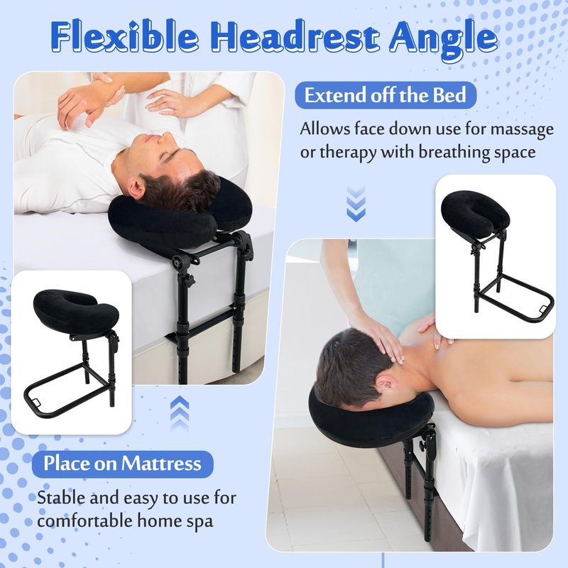 AOSSA Massage Headrest - Adjustable Face Cradle for Home Spa & Eye Surgery Recovery | Comfortable Support