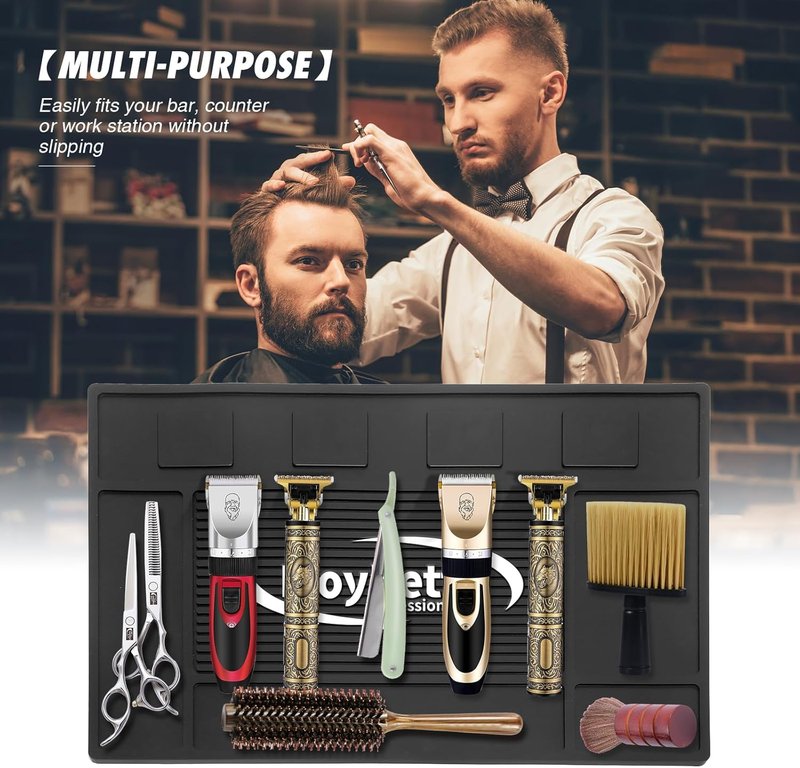MoyRetty Magnetic Barber Organizer Mat - Professional Anti-Slip Heat-Resistant Silicone Pad | 17.7'' x 11.8''