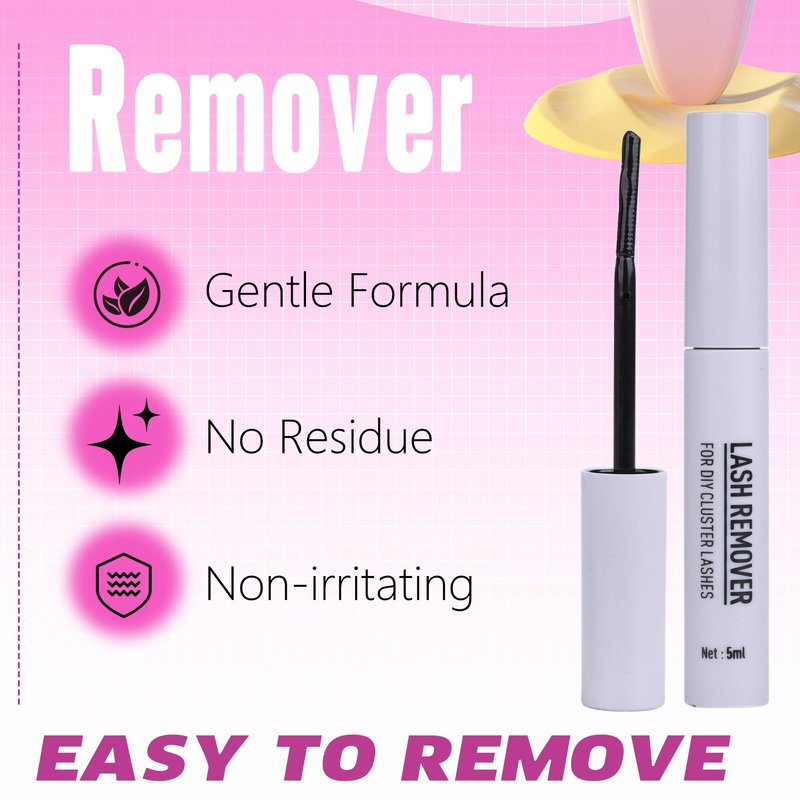 Geeneiya FLORA Lashes Clusters Kit DIY Lash Extension, 8-18MM Wispy Lash Clusters, Ultra-thin Band Eyelash Extension Kit with Waterproof Black Lash Bond and Seal, Lash Remover, Tweezers for Beginners