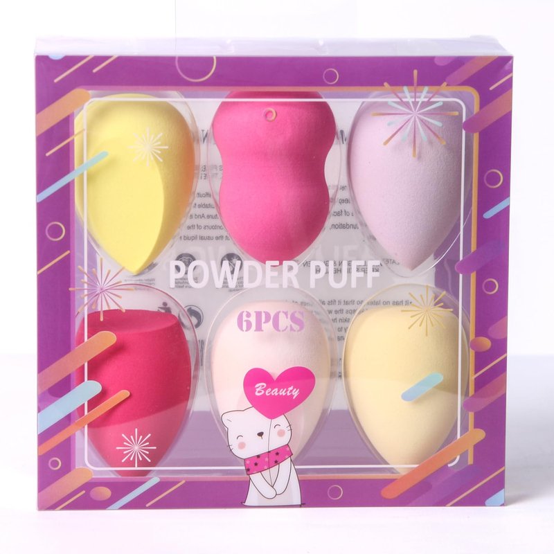 Collection makeup Sponge Set Latex Free and High definition Set of six makeup Wonder blender with four differen shapes For Powder Cream and Liquid, Super Soft Wonder Beauty Cosmetic