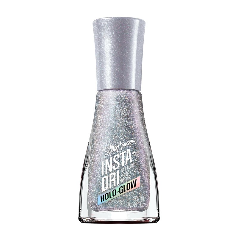 Sally Hansen Insta-Dri Holo-Glow Nail Polish | Quick Dry, Long Lasting, Streak-Free Shine | Semi-Opaque, Shimmer | 103 Euphoric | Holographic Gray Nail Color