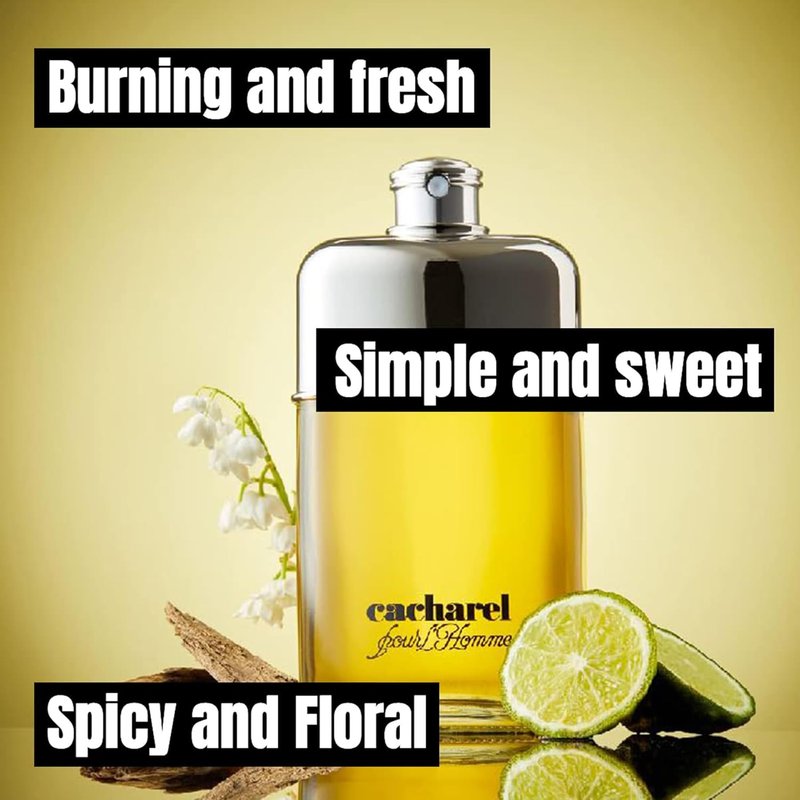 Cacharel Pour L'Homme Cologne for Men - Woody & Spicy Fragrance with Bergamot & Cedar | 3.4 Fl Oz