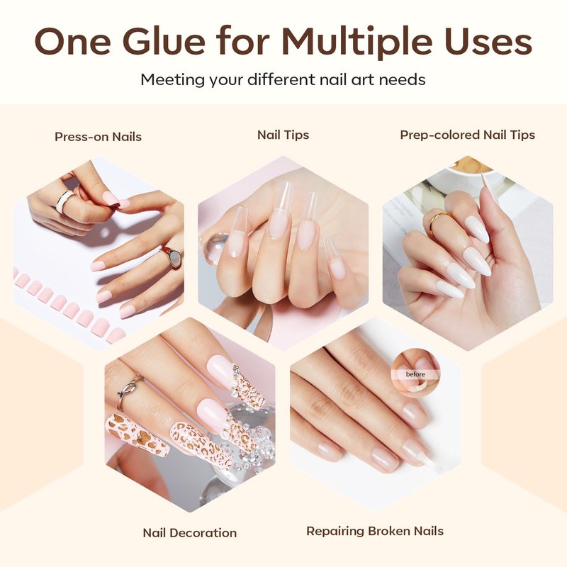 Modelones Nail Glue - Super Strong Long-Lasting Gel for Press-On & Acrylic Nails | 10 ML Non-Toxic Formula