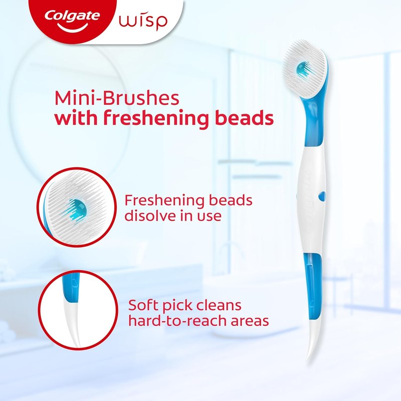 Colgate Max Fresh Wisp Disposable Travel Toothbrushes - Peppermint Flavor | 24 Count (Pack of 4)