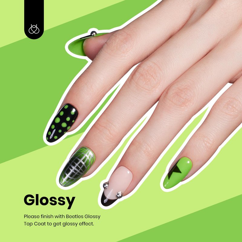 Beetles Forest Green Gel Polish - 15ml Lime Green Gel Polish Solid Neon Color Soak Off LED UV Manicure Day Nails Art Design Salon Home DIY for Women & Girls
