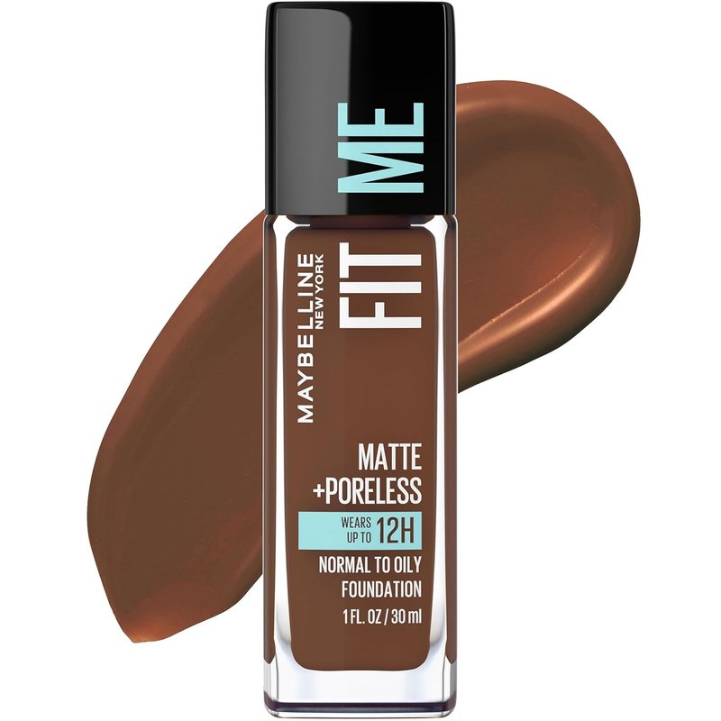 Maybelline Fit Me Matte + Poreless Liquid Foundation - Oil-Free, Java Shade, 1 oz