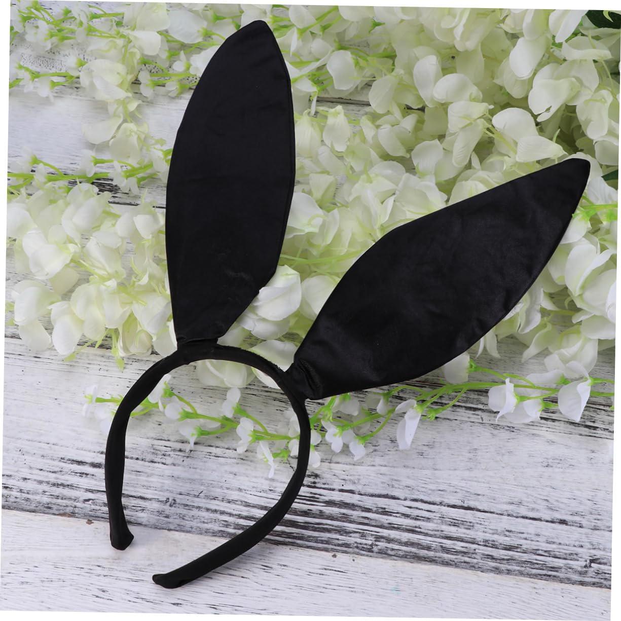 Uonlytech Ears Headband for Women, Black Rabbit Ear Hair Band Easter Rabbit Ear Hair Accessories for Girls Party Costume