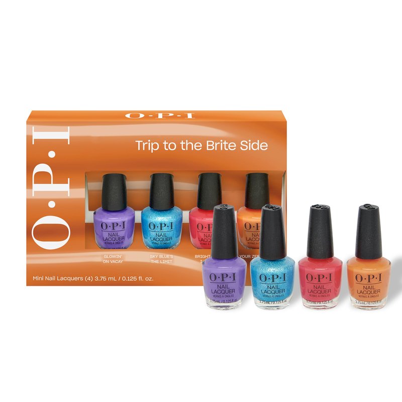OPI Nail Lacquer 4PC Mini Pack | 4 Crème & Shimmer Summer Shades, Chip Resistant Nail Polish Gift Set Trip to the Brite Side | Summer 2026 Collection