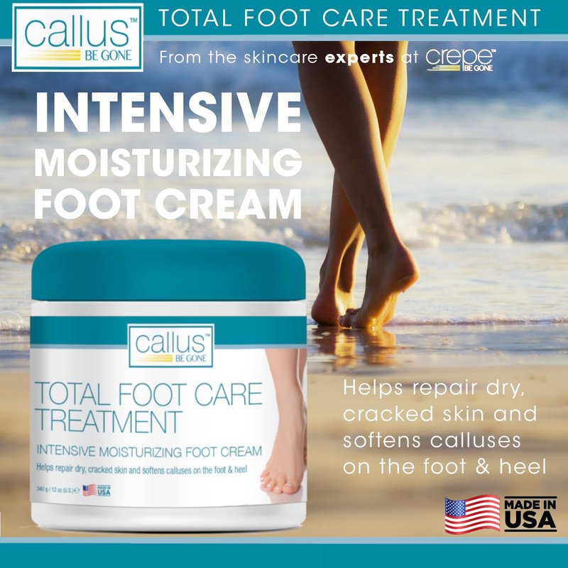 Dermactin Callus Be Gone Foot Care Cream - 12 Oz Treatment for Dry, Cracked Feet