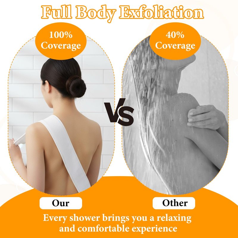 LXUEJIE Natural Loofah Back Scrubber, Exfoliating Body Scrubber, Loofah Exfoliating Bath Strap Shower Loofah Back Sponge to Clean Body Deeply for Women and Men