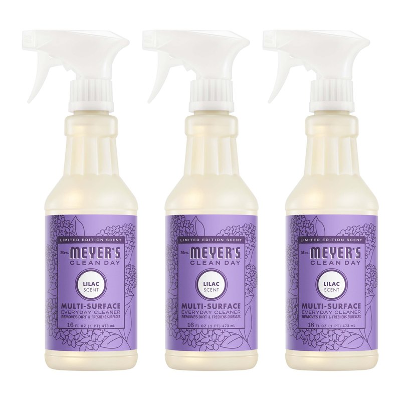 MRS. MEYER'S CLEAN DAY Multi-Surface Everyday Cleaner, Lilac Scent, 16 Ounce Bottle (Pack of 3)