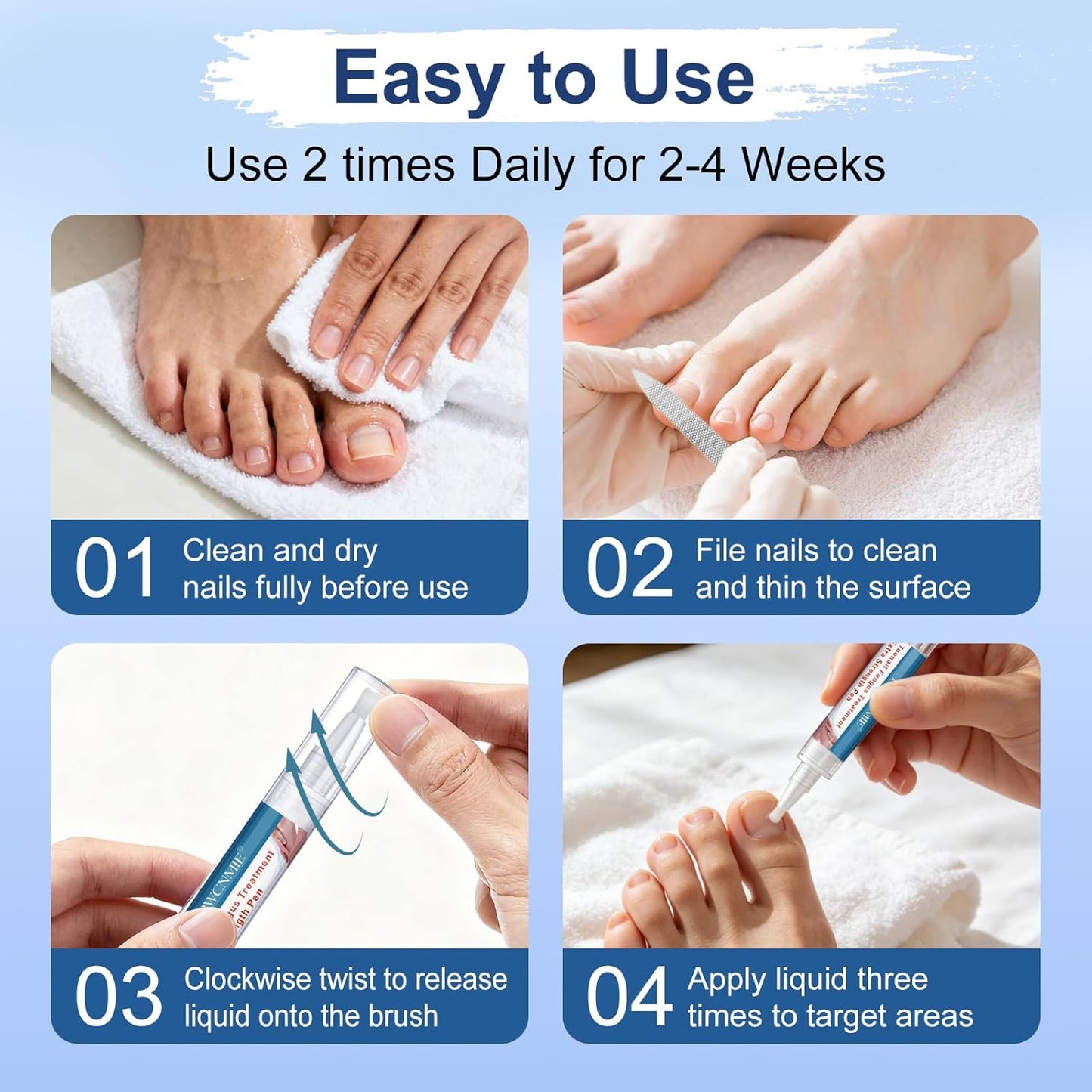 Toenail Fungus Treatment Extra Strength, Fungi Nail Pen, 25% Undecylenic Acid, Ingrown toenail treatment, Repairs Yellow Thick Brittle Toe and foot fungus treatment extra strength - 9Pcs